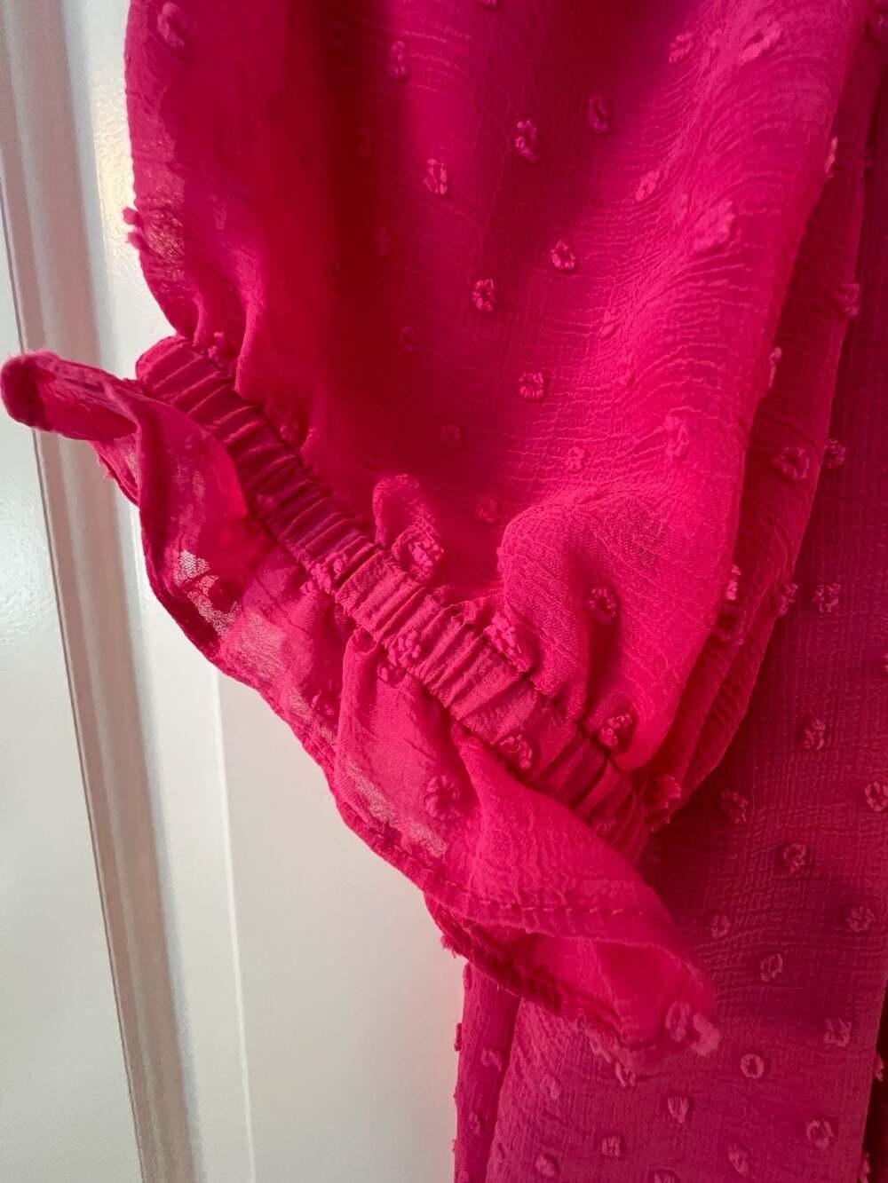 CeCe Bright Rose‎ Swiss Dots Blouse Top - Picture 4 of 6